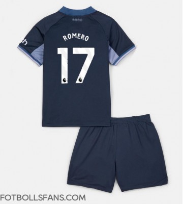 Tottenham Hotspur Cristian Romero #17 Replika Bortatröja Barn 2023-24 Kortärmad (+ Korta byxor)